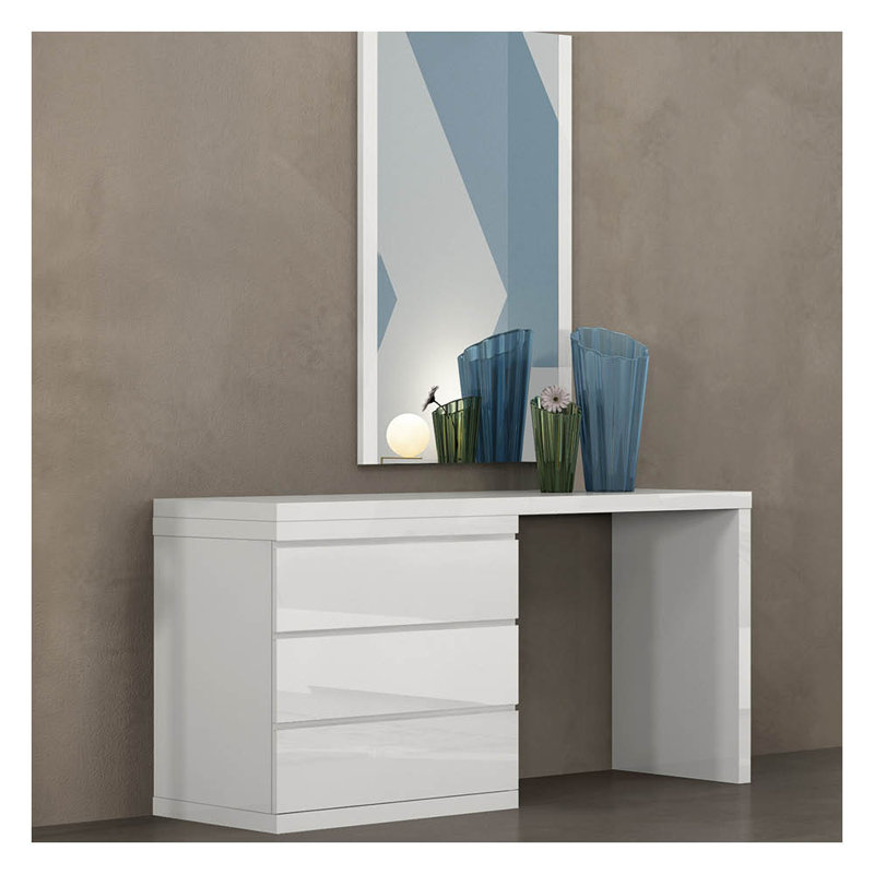 Pièce d'extension de commode très brillante Hostetler, Blanc