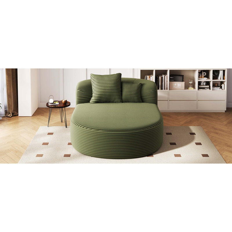 Canapé moderne sans méridienne 51,6 po avec deux coussins de soutien pour le salon, Vert
