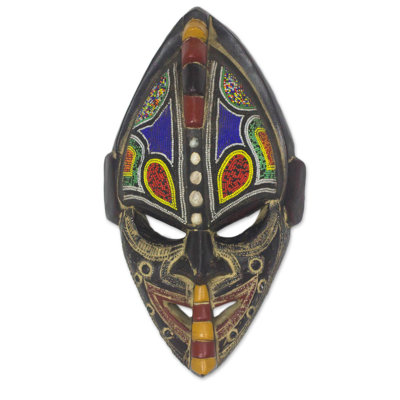 Décoration murale masque en bois