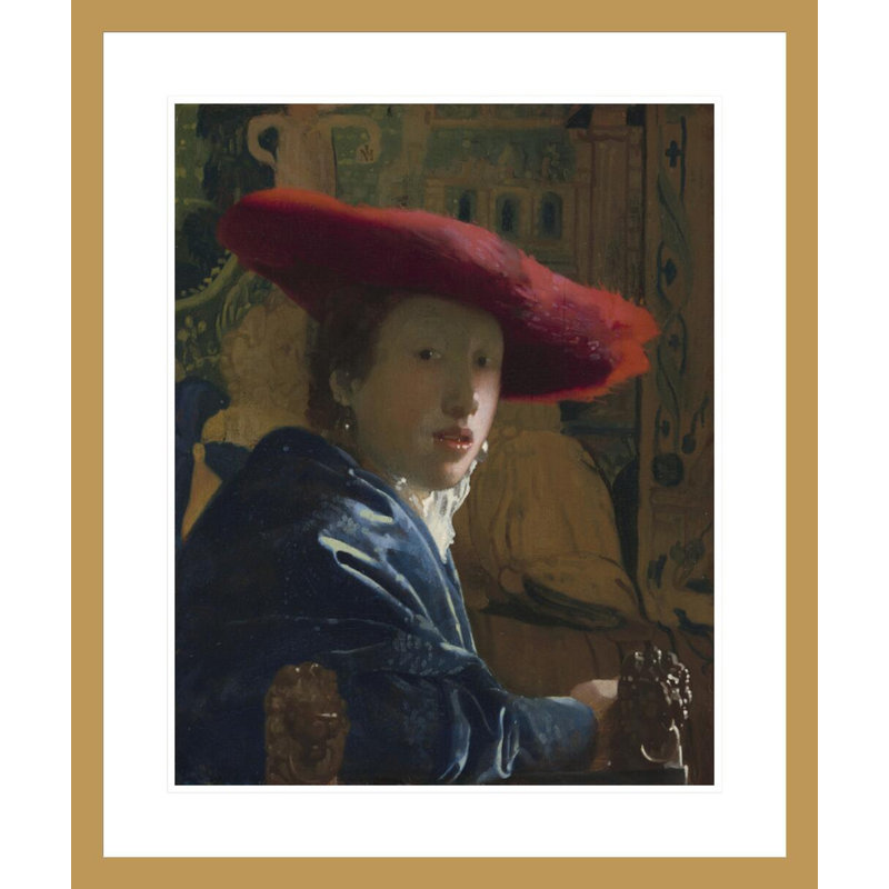 «Girl with the Hat» par Johannes Vermeer - Impression giclée sur cadre, H 27,99 po x l 23,5 po