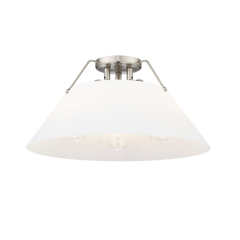 Weatherford Flush Mount, Pewter, Opal Glass