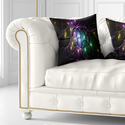 Fractal Space Circles - Coussin imprimé abstrait