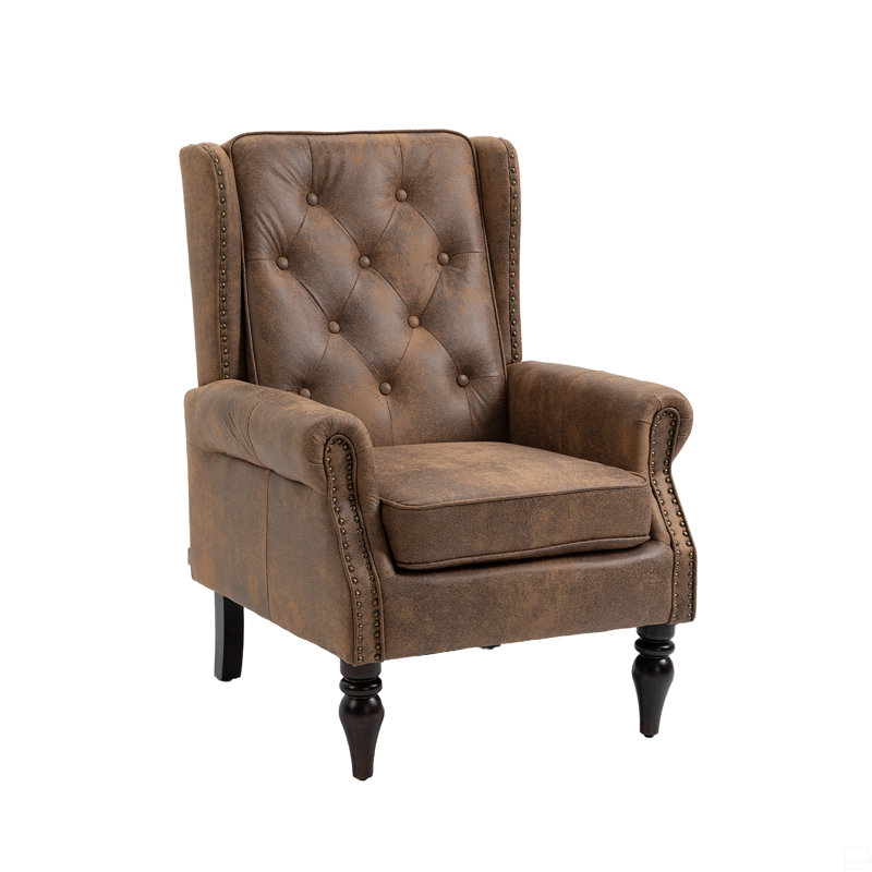 Chaise avec accoudoirs et structure en bois, Marron clair