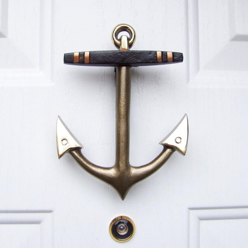 Solid Brass Nautical Anchor Door Knocker
