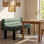 Banc de salle à manger rembourré, bout de lit, banc d'entrée, repose-pieds pour la salle à manger, la chambre à coucher, le salon, pieds en bois d'hévéa, support de 300 lb, vert-131216571