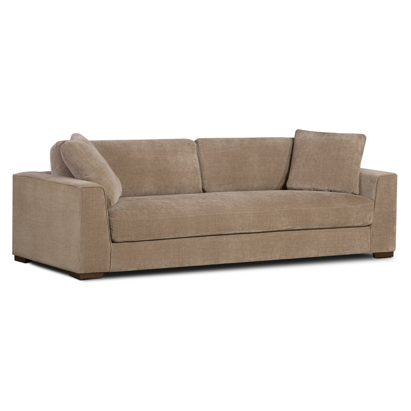 Capri 99" Modern Upholstered Fabric Sofa, Clove Brown