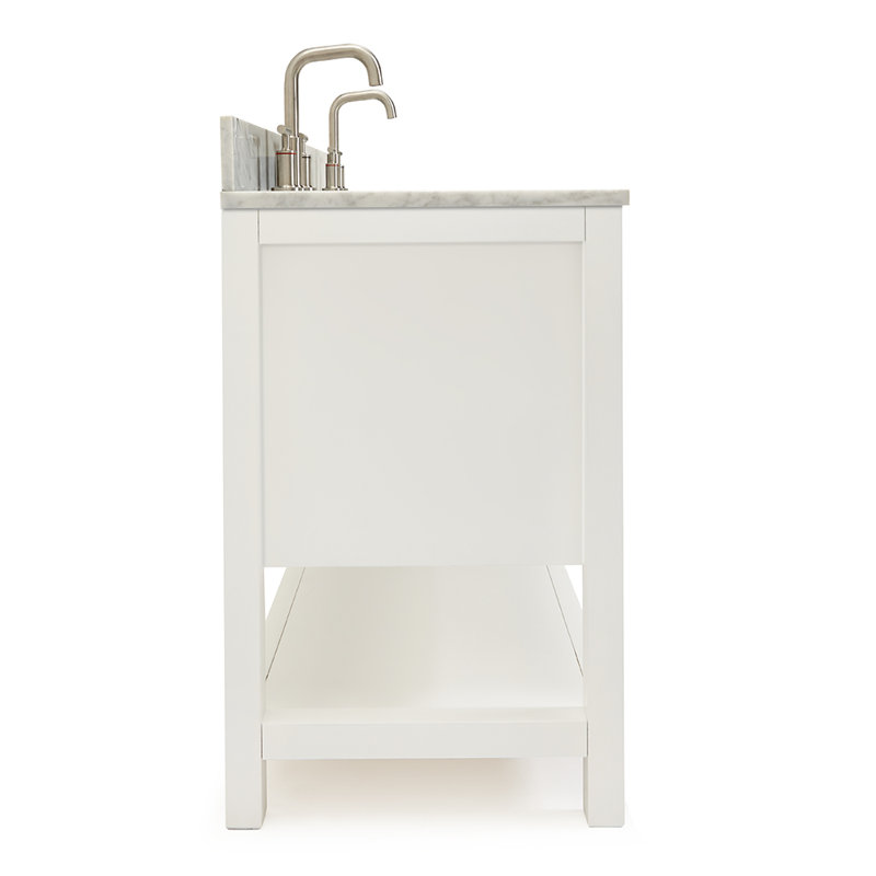 Bayhill 73'' W Double Vanity, 61", White, Oval