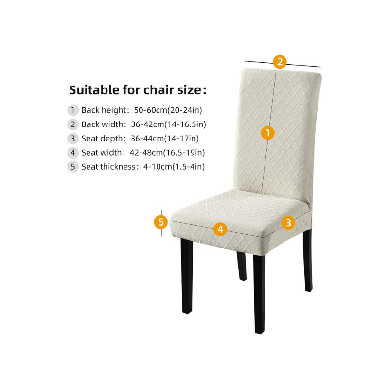 Polyester Box Cushion Dining Chair Slipcover