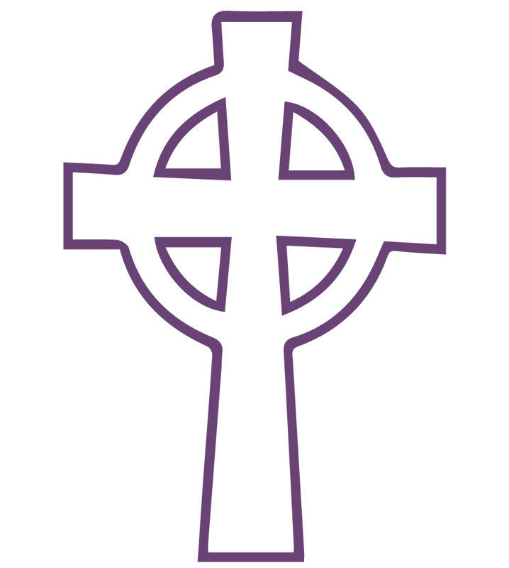Décalcomanie murale croix eternity celtique, Violet, H 24 po x l 16 po x P 0,01 po