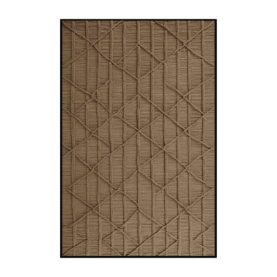 Machine Washable Trellis Brown Area Rug