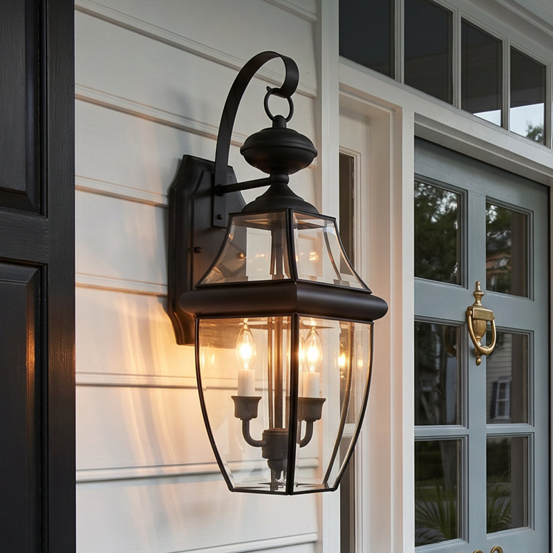 Lanterne murale d'extérieur à 2 ampoules H 20 po Newbury, Noir mystique