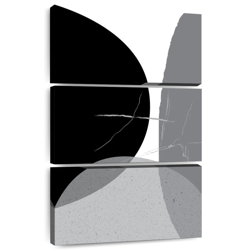 Avery noir gris minimaliste I, H 74 po x l 48 po
