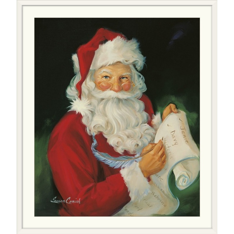 Thuc «Checking His List» par Susan Comish, reproduction d'art, H 30 po x l 24 po x P 1,25 po, Toile