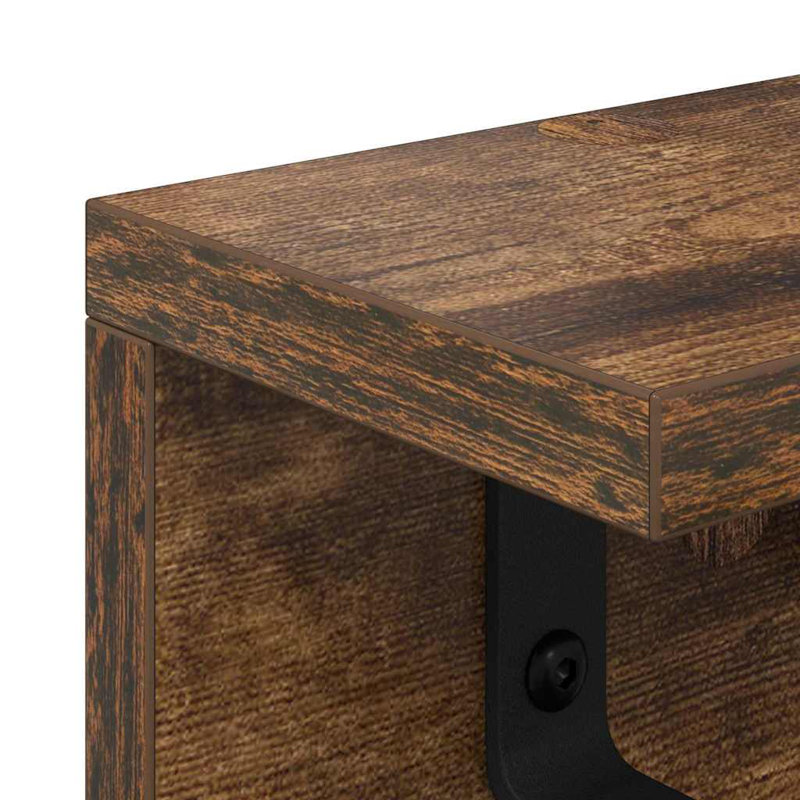 Wall-Mounted Coat Rack 60 X 10.5 X 10.5 Cm, Smoked Oak