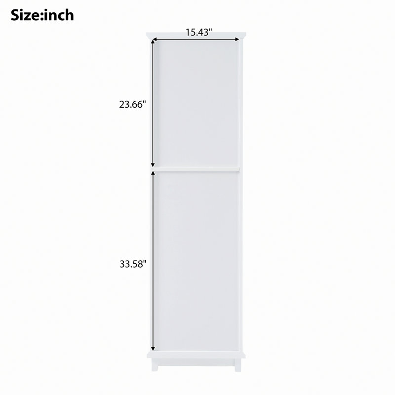 Armoire de rangement élégante pour salle de bain, armoire de rangement haute avec portes en verre, armoire de salle de bain autoportante avec tiroirs et tablettes réglables