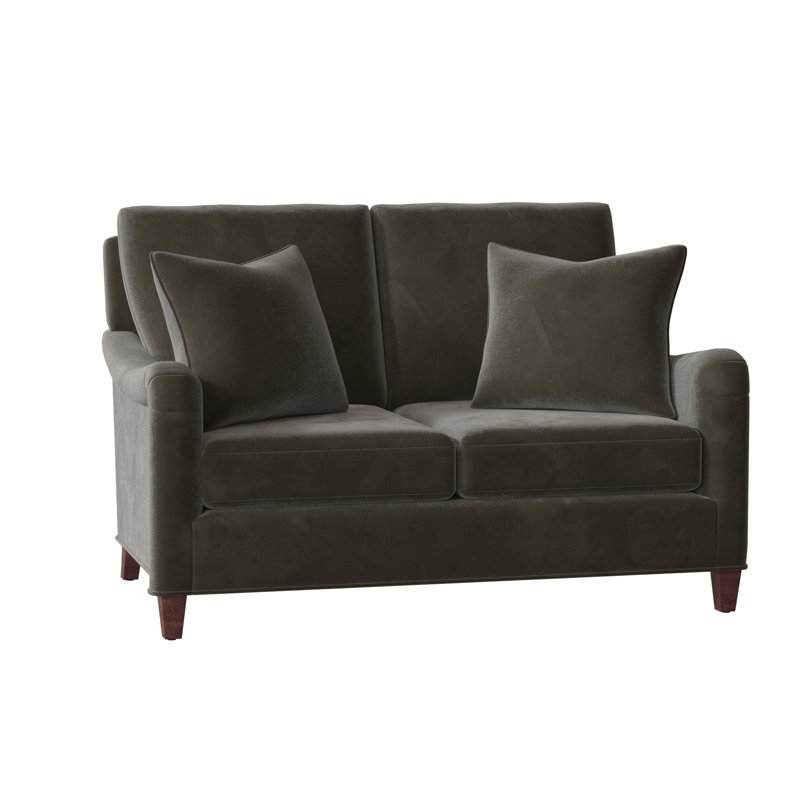 Smythe Upholstered 57'' Loveseat, Hazelnut, 9953 Loden Polyester