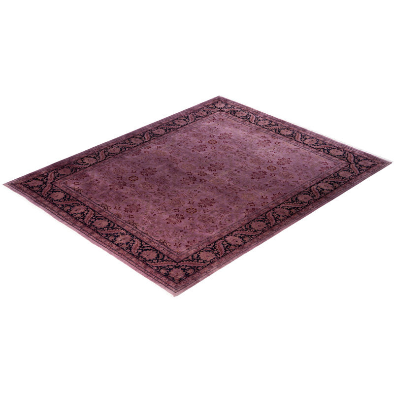 Overdyed Hand-Knotted Wool Modern-Contemporary Purple Area Rug 8' 3" x 10' 2"