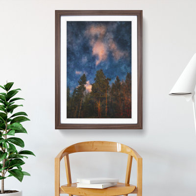 Starry Night Forest - Picture Frame Graphic Art