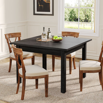 Square Wood Dining Table for 4