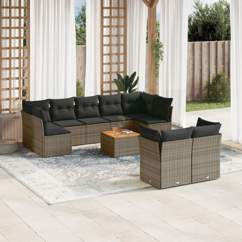 Ensemble de canapé de jardin Vidaxl gris