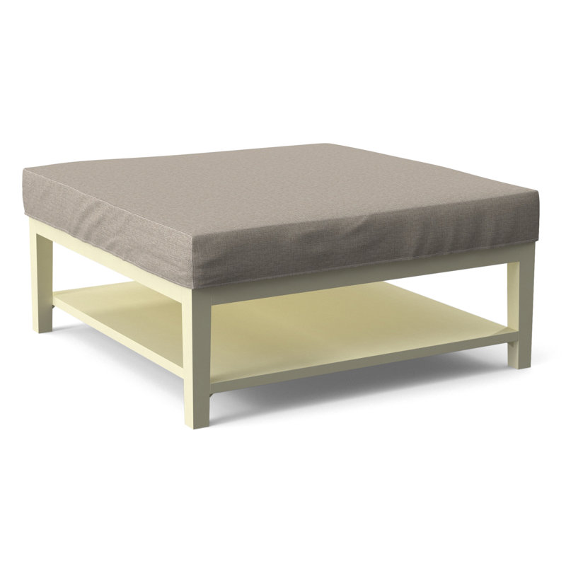 Hammond Square Ottoman, Beige Performance Fabric; 0851-73, Celery Finish