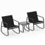 Ensemble de chaises berçantes et bistro 3 pièces pour terrasse 3 pièces