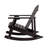 Kiawah Classic Black Acacia Wood Adirondack Rocking Chair, Weather-Resistant Slatted Outdoor Seating for Patio, Deck and Front Porch-1370615378