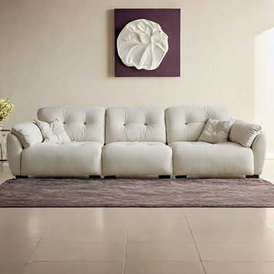 Ultra deep sitting wide movable back cloud sofa