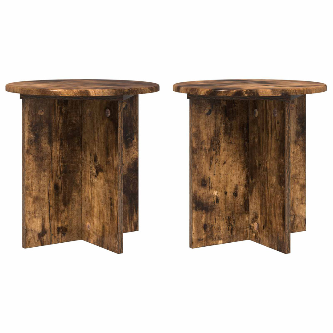 Plant Stand 2 Pcs Engineered Wood Modern Holder Elevated Display Foyer