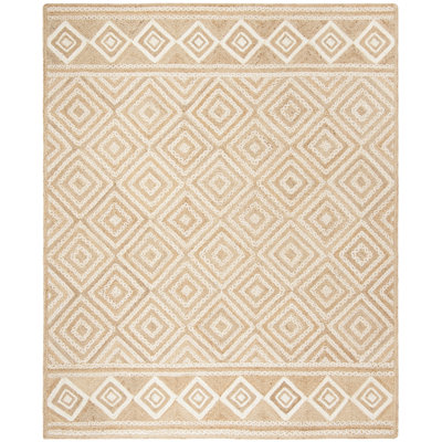 Tapis géométrique en jute et en coton tissé à la main Derryberry