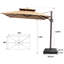 Parasol en porte-à-faux rectangulaire en aluminium avec base lestée 128 po x 104 po-2001035710