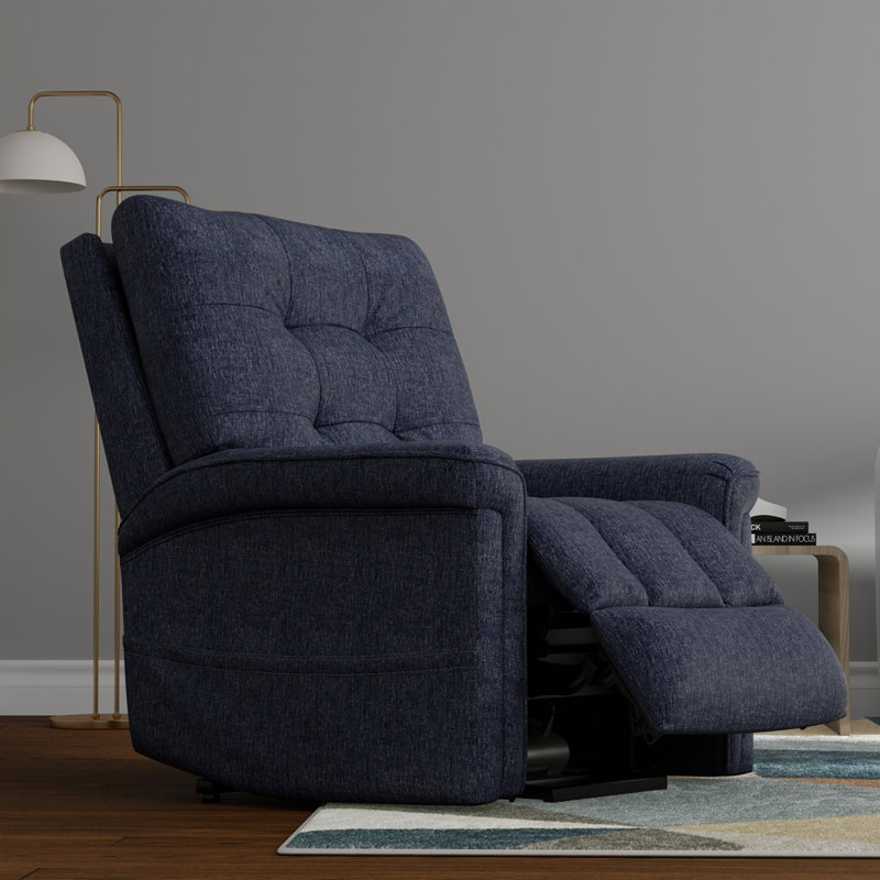 Velour Power Lift Chair in Lugano Indigo