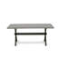 Ensemble de mobilier de salle à manger 7 pièces composé d'une table de salle à manger rectangulaire avec pieds en X et 6 chaises Parsons en tissu noir, noir brossé-2026580054-2026580053-2026580079