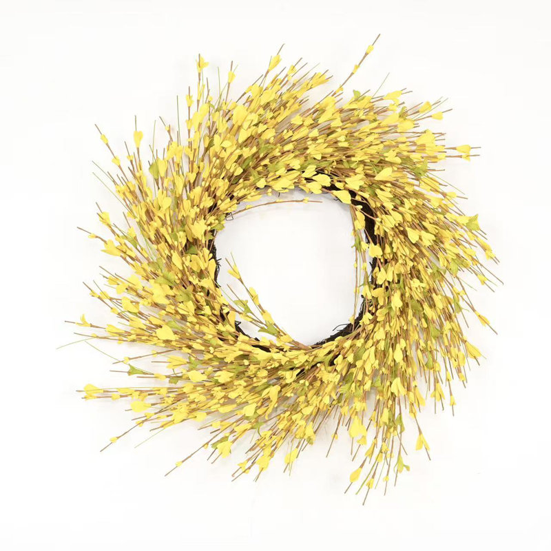 Couronne florale 22 po Forsythia, Jaune
