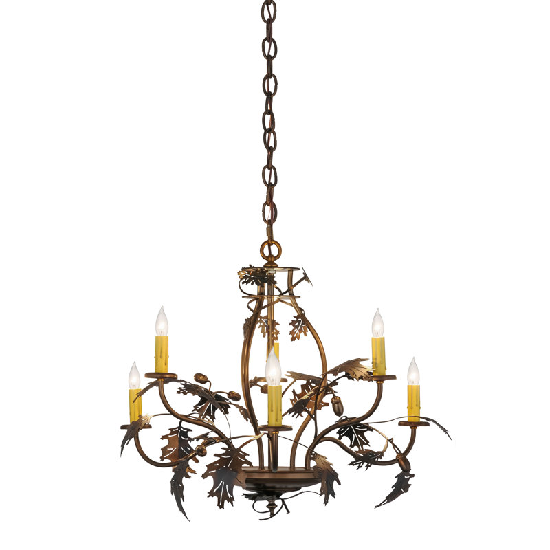 Rustic Lodge 6 - Light Steel Chandelier