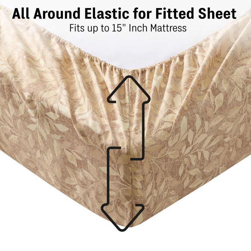 Ensemble de draps HLC.ME, Taupe moka, Ensemble de draps pour lit double avec 2 taies d'o