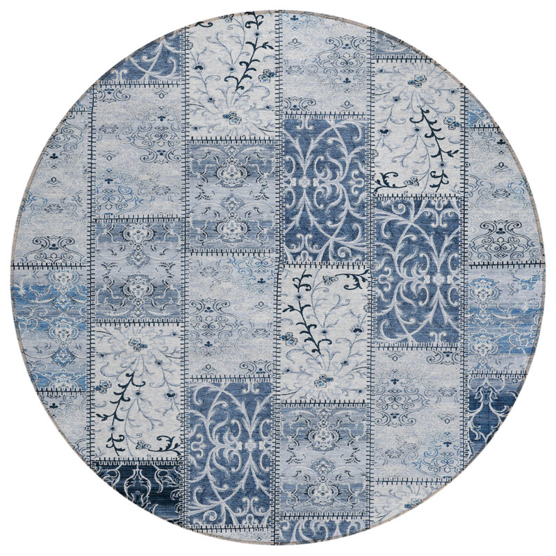 Tapis d'intérieur rond lavable antidérapant 8 pi