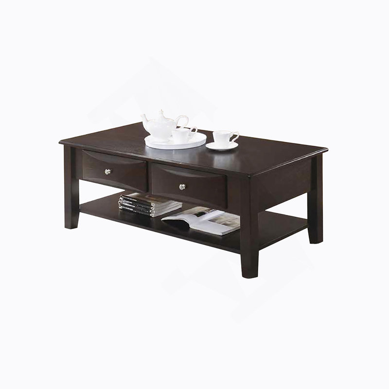 Table basse à deux tiroirs en brun