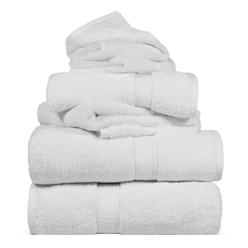 Scotia Egyptian Cotton Bath Towel Set, White, 6Pc Towel Set  (2Bath, 2Hand, 2Face)