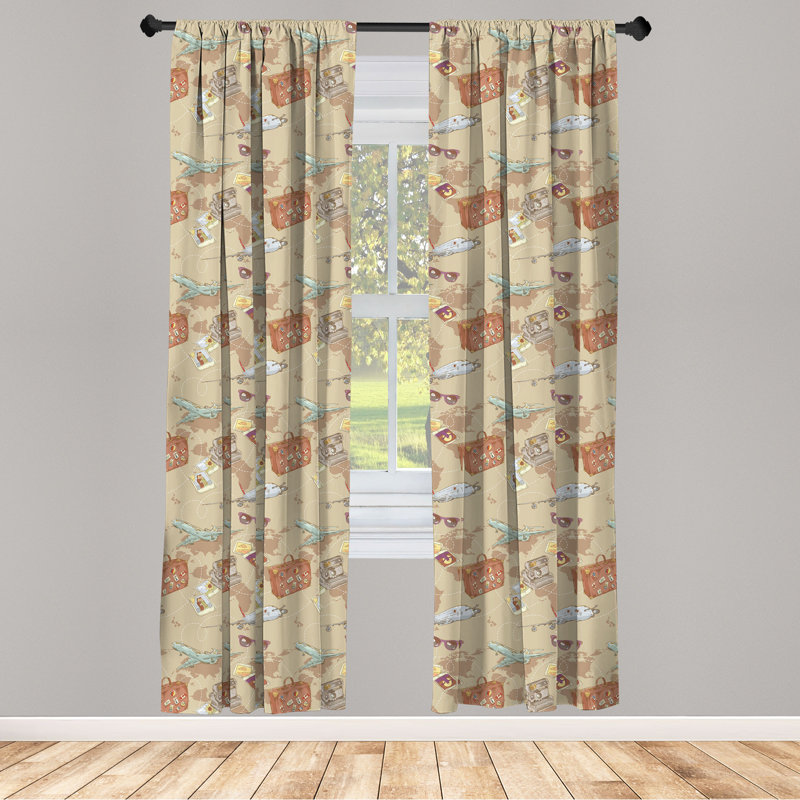 Travel Semi-Sheer Rod Pocket Curtain Panels, 28" x 95"