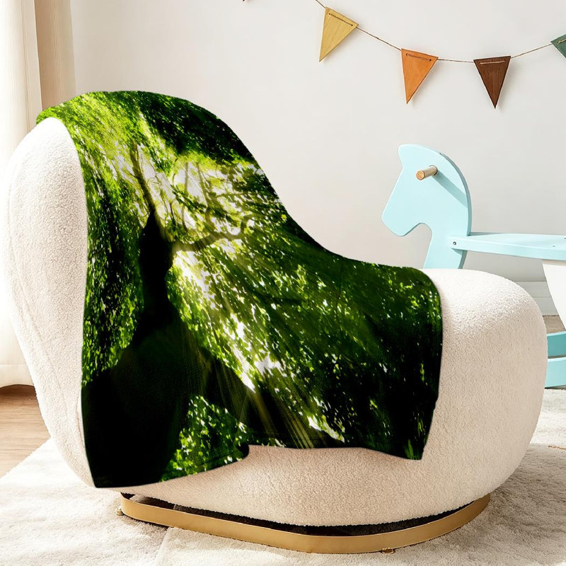 Jeté en flanelle verte ultra douce, Throw 30" x 40"