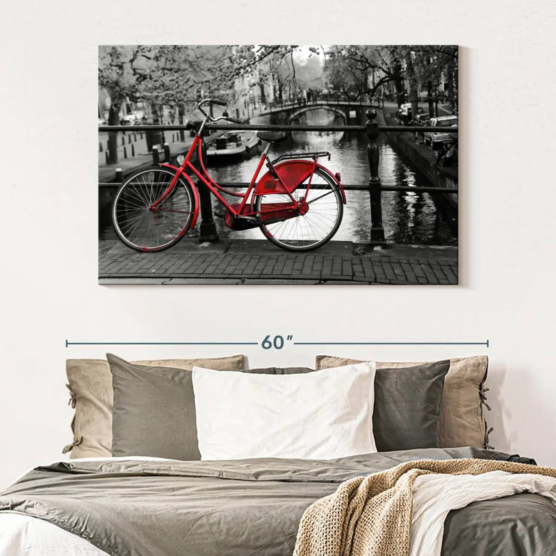 Mehar Red Amsterdam Bicycle, 34" H x 51" W