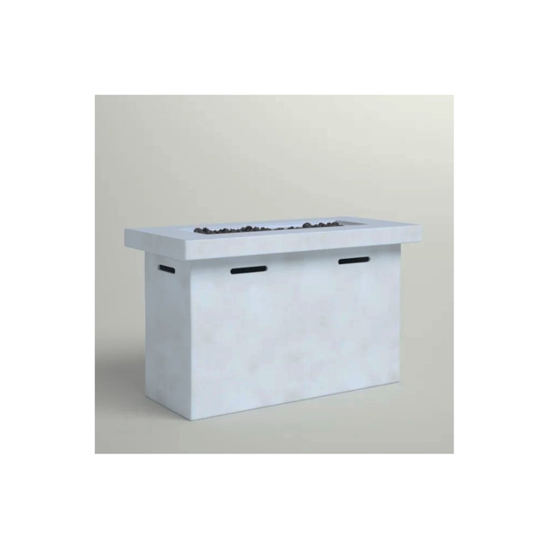 25" H x 42" W Fiber Reinforced Concrete Propane Outdoor Fire Pit Table, Gray