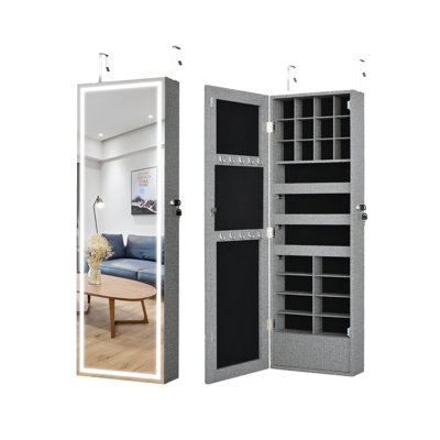 Armoire à miroir avec bijoux à DEL Fashion