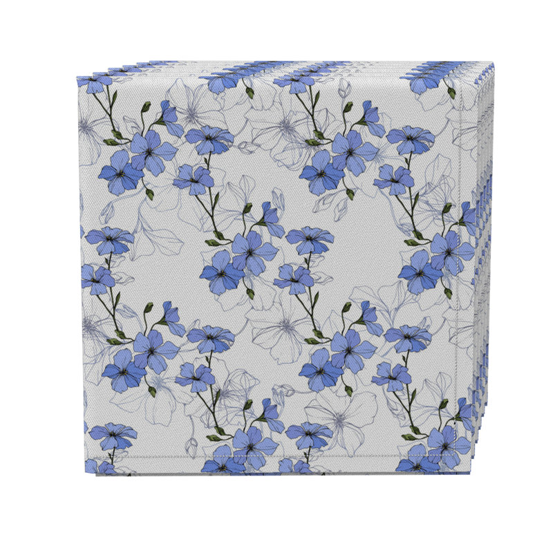 Cotton Twill Floral Square Napkin