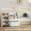 Bibliothèque pour enfants et rangement pour jouets, bibliothèque à 3 niveaux avec 6 bacs, blanc