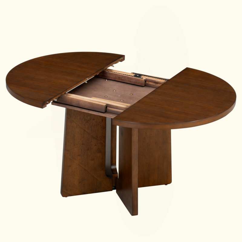 Table de salle à manger ronde en bois, table de cuisine extensible avec rallonge amovible de 16 pouces pour la salle à manger et le salon
