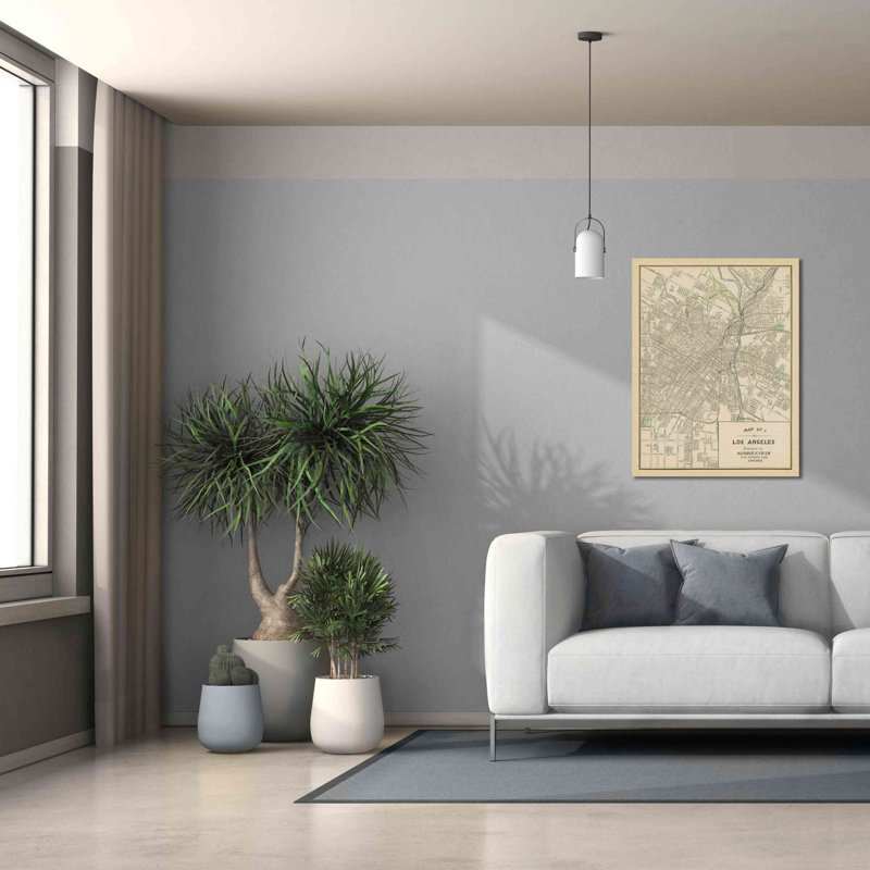 «Map of Los Angeles» par Wild Apple Portfolio, art mural sur toile, H 34 po x l 26 po x P 1,5 po