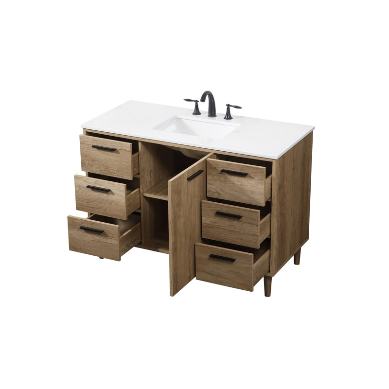 Ensemble de meuble-lavabo simple 48 po Baldwin, Chêne naturel