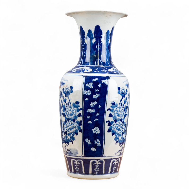 Porcelain Blue and White Phoenix Flower Vase